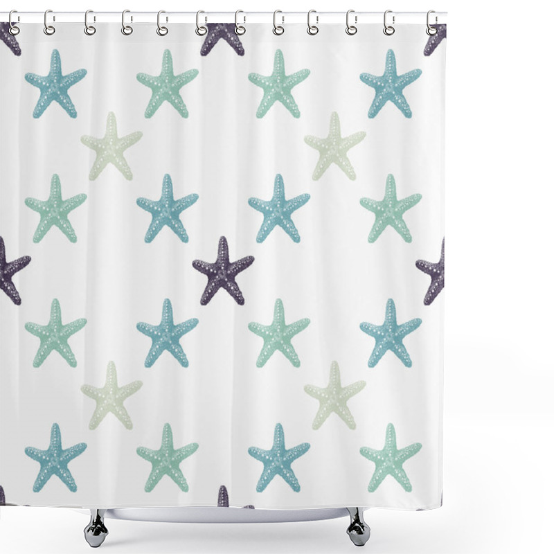 Personality  Sea Stars Sketch Pattern Shower Curtains