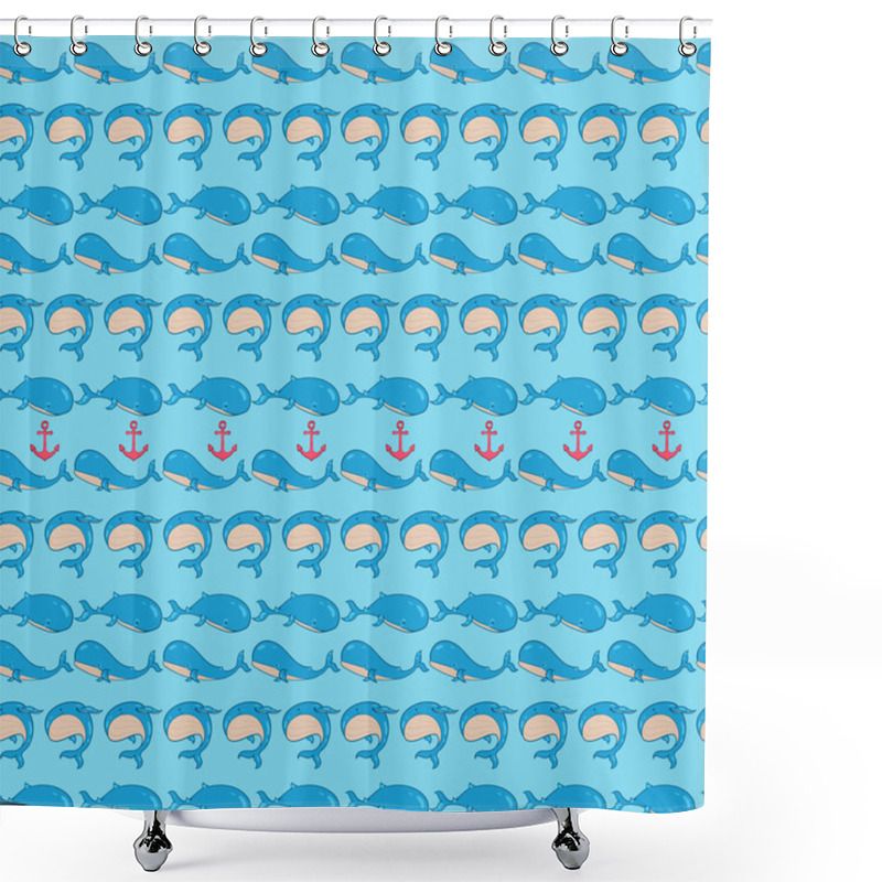 Personality  Whales 3 Shower Curtains