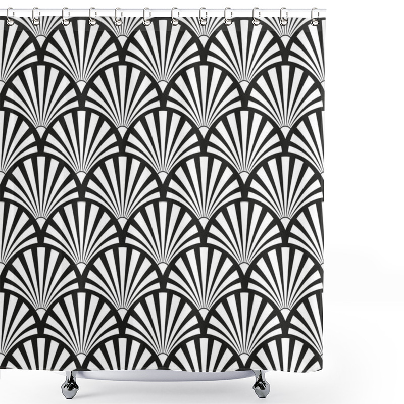 Personality  Seamless Art Deco Sunburst Pattern Shower Curtains