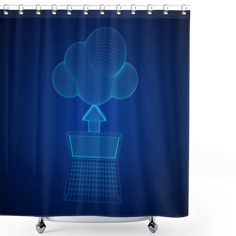 Personality  Concept Of Cloud Computing Technology With Laptop Shower Curtains