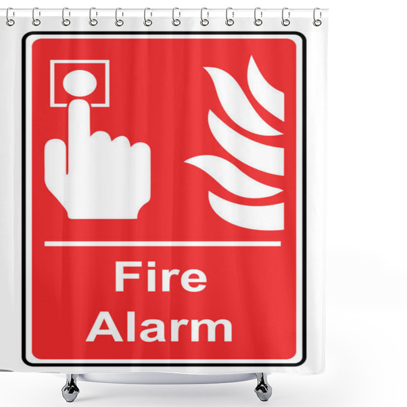 Personality  Fire Alarm Red Warning Sign Shower Curtains