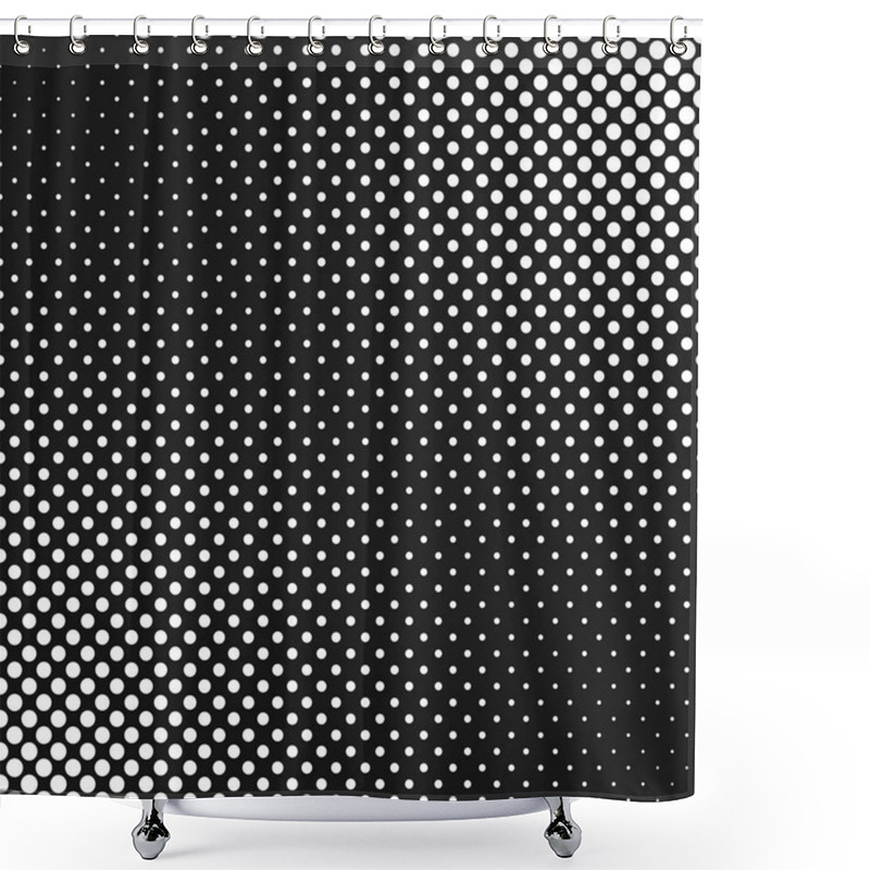 Personality  Monochrome Abstract Halftone Dot Pattern Background - Vector Graphic Shower Curtains