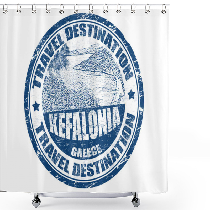 Personality  Kefalonia Stamp Shower Curtains