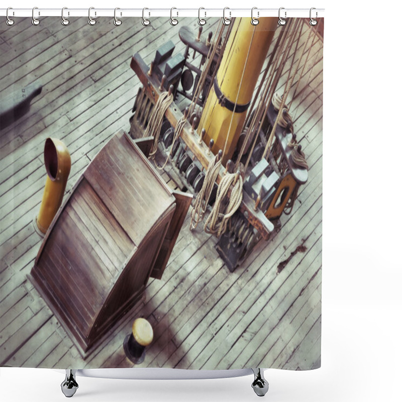 Personality  Deck Of Old Spanish Galleon Shower Curtains