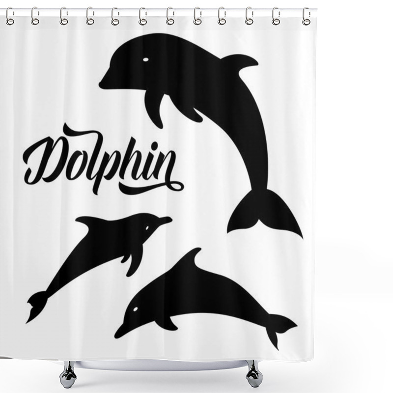 Personality  Dolphins Silhouettes Pattern Shower Curtains