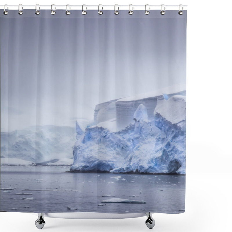 Personality  Antarctic Iceberg Mist In The Distance Shower Curtains