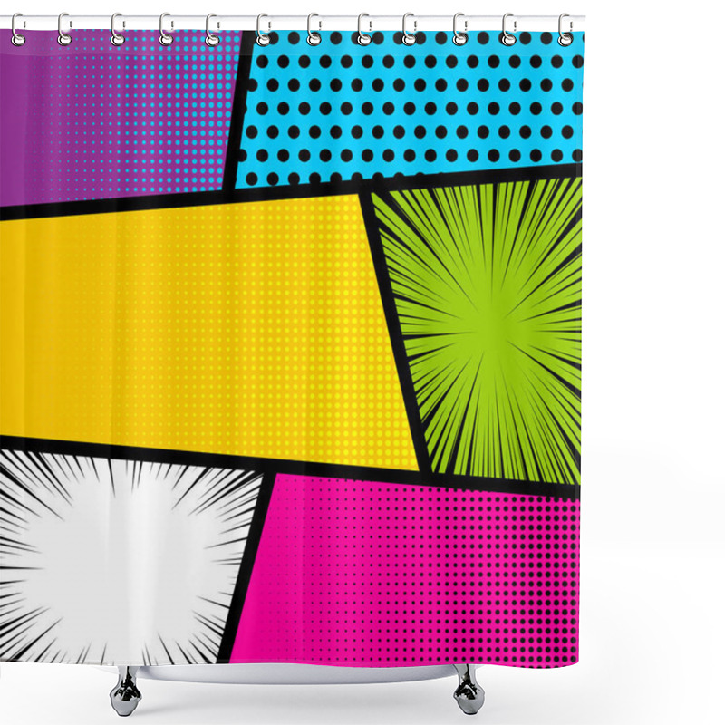 Personality  Pop Art Comic Book Strip Background Shower Curtains