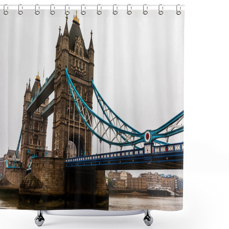 Personality  A Scenic View Of The Famous Tower Bridge In London, United Kingdom Under A Gloomy Sky Shower Curtains