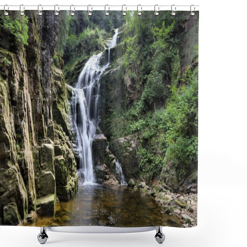 Personality  Kamienczyk Waterfall In The Mountains, Karkonosze,  Giant Mountains Shower Curtains