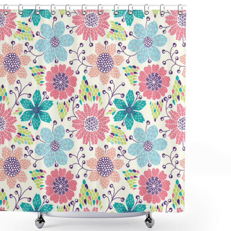 Personality  Seamless Floral Pattern Shower Curtains