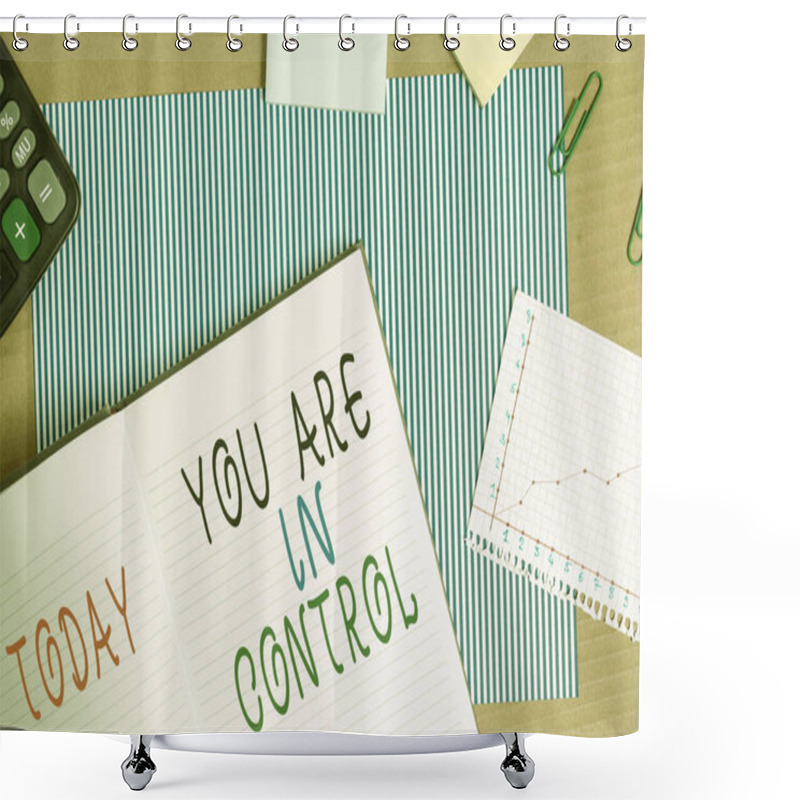 Personality  Handwriting Text Writing You Are In Control. Concept Meaning Responsibility Over A Situation Management Authority Striped Paperboard Notebook Cardboard Office Study Supplies Chart Paper. Shower Curtains