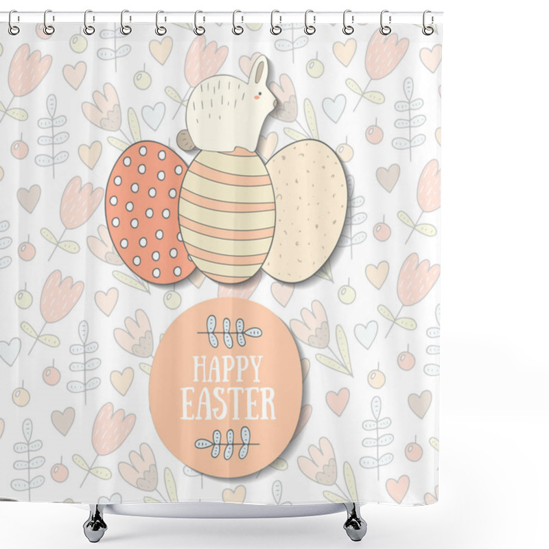 Personality  Cute Easter Postcard Shower Curtains