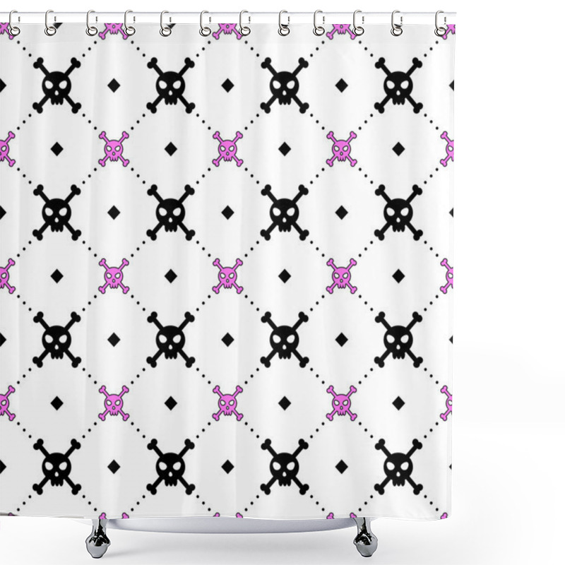 Personality  Girly Skull And Bones Pattern Shower Curtains