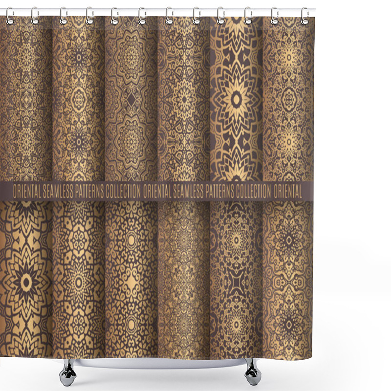 Personality  Golden Arabesque Patterns Shower Curtains