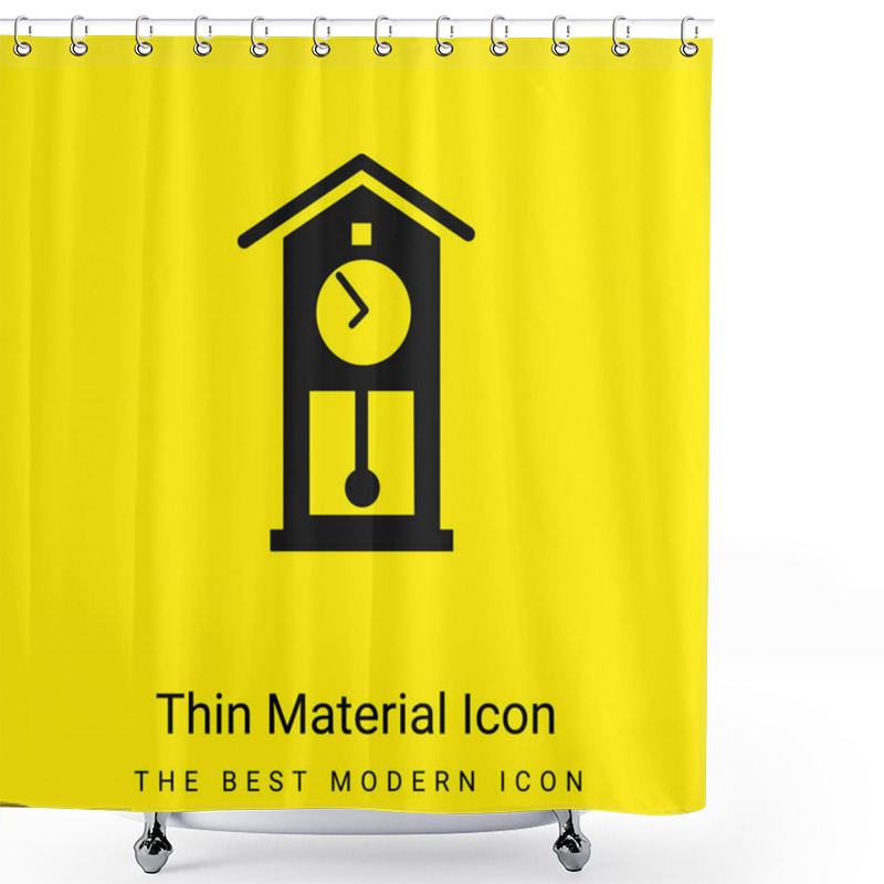 Personality  Antique Clock Minimal Bright Yellow Material Icon Shower Curtains