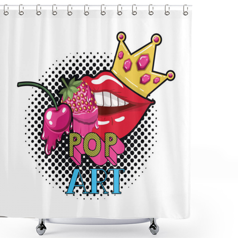 Personality  Female Mouth Dripping With Fruits Shower Curtains