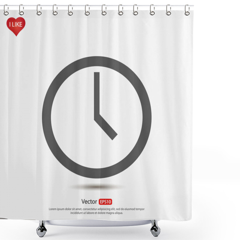 Personality  Clock Icon Design Shower Curtains