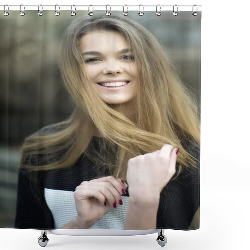 Personality  Portrait Of A Beautiful Young Woman Shower Curtains