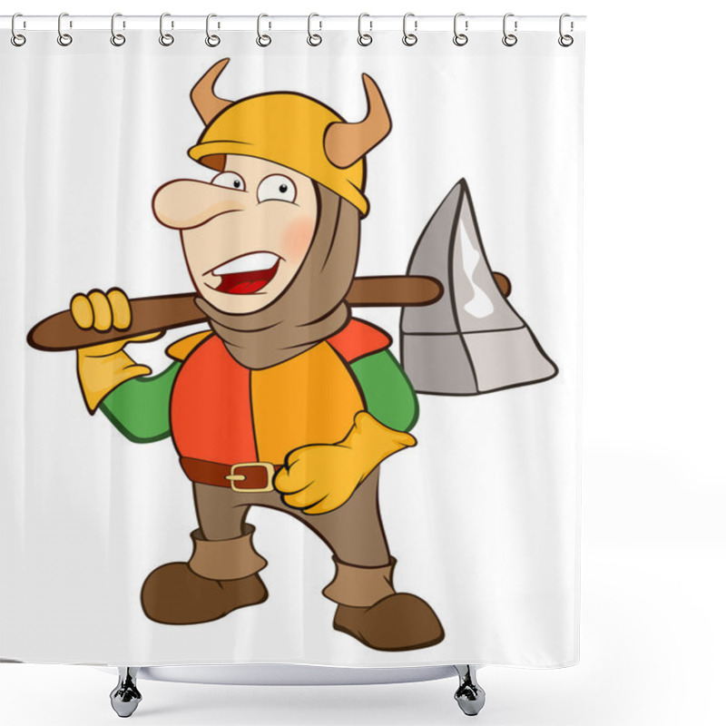 Personality   Cartoon Knight Character   Shower Curtains