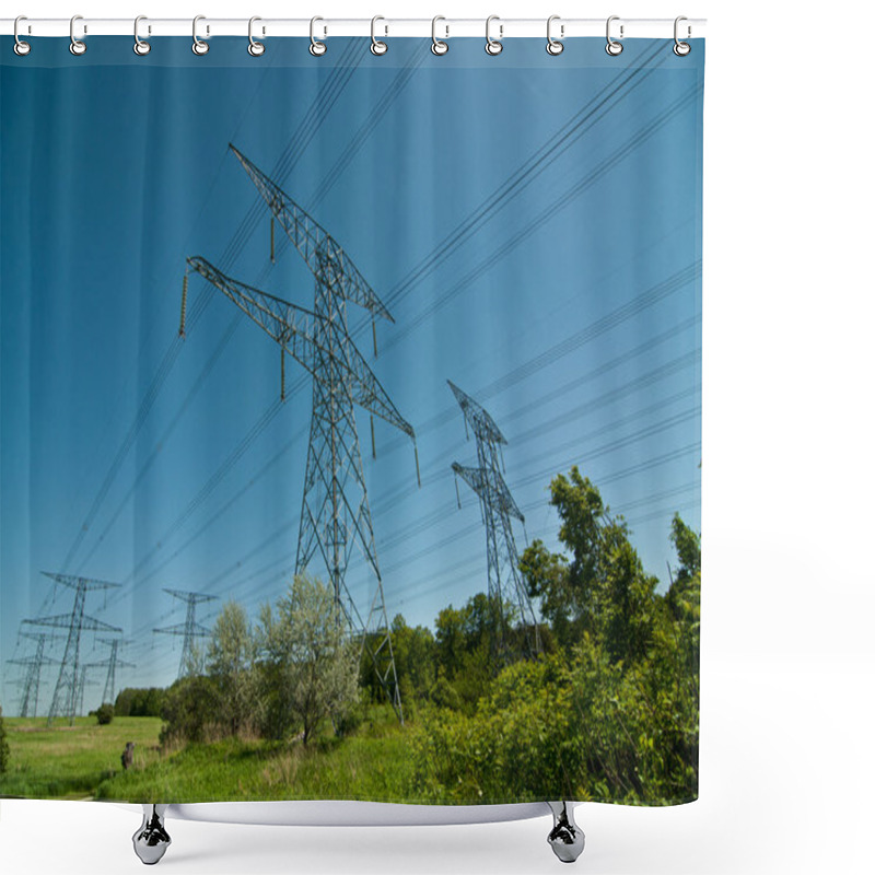 Personality  Electrical Transmission Towers (Electricity Pylons) Shower Curtains