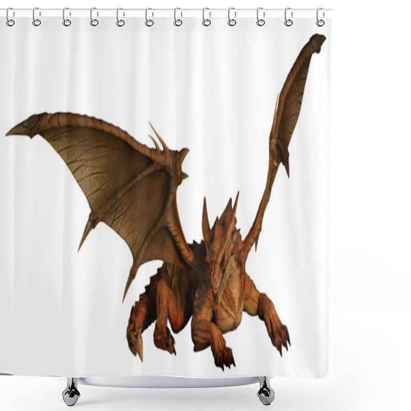 Personality  Large Red Dragon Prowling Shower Curtains