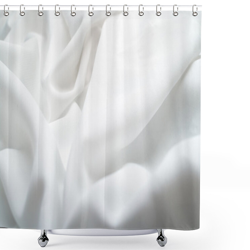 Personality  White Silk Fabric Shower Curtains