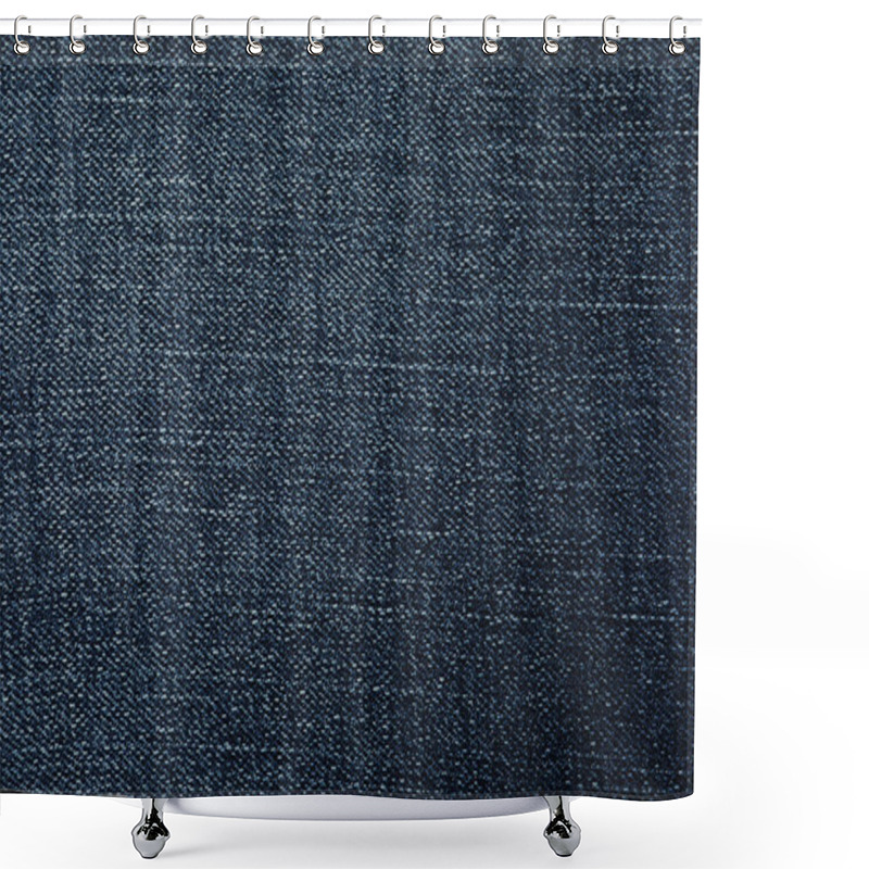 Personality  Texture Of Dark Blue Jeans As Background, Closeup Shower Curtains