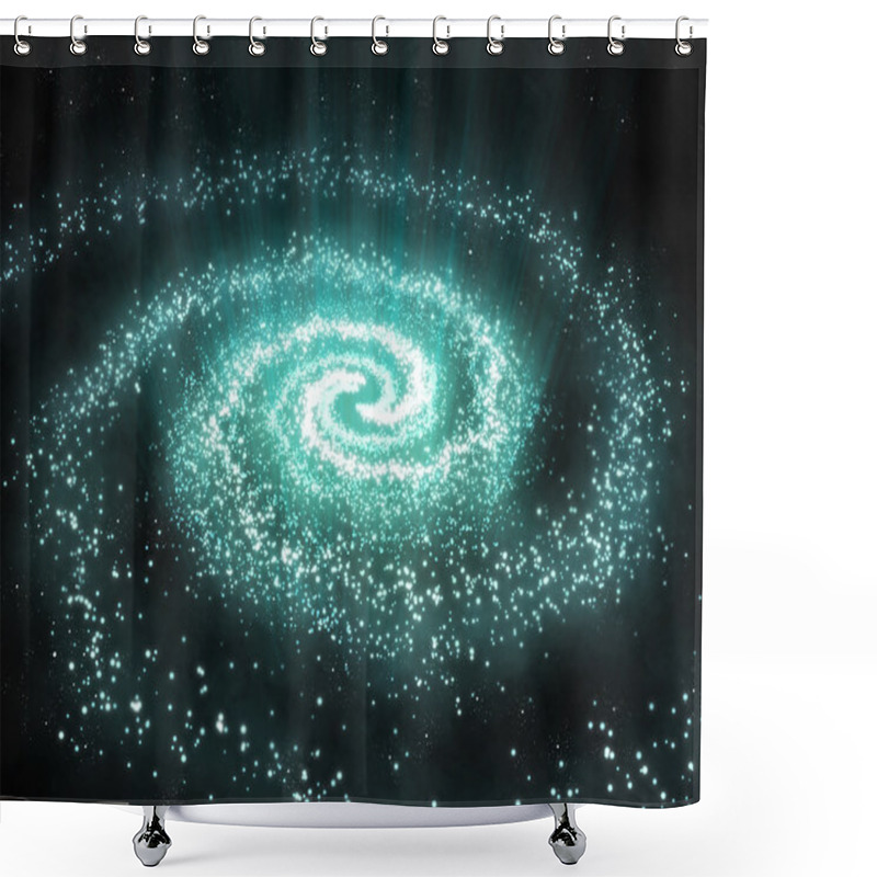 Personality  Space Scene With Swirl Stars Shower Curtains