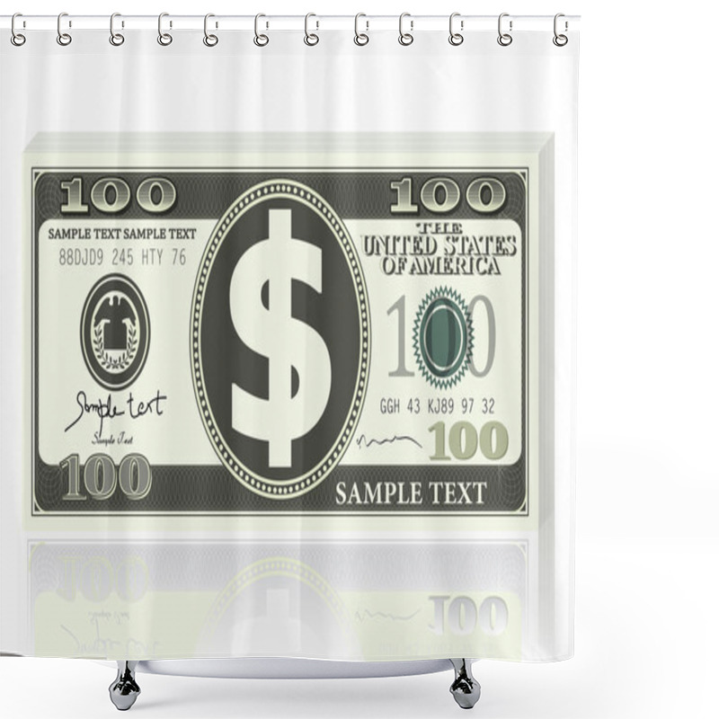 Personality  Dollar Note Shower Curtains