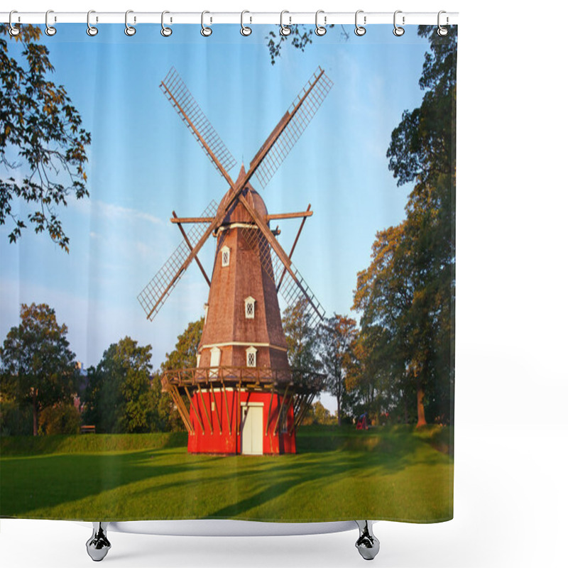 Personality  Red Windmill Shower Curtains