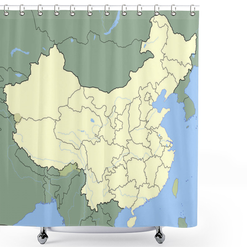 Personality  China Map Shower Curtains