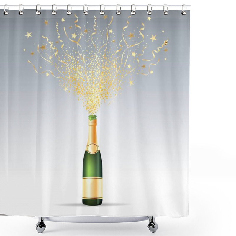 Personality  Champagne Confetti Party Shower Curtains