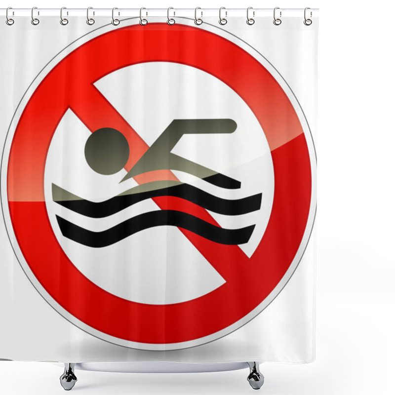 Personality  Vector No Swimming Sign Shower Curtains