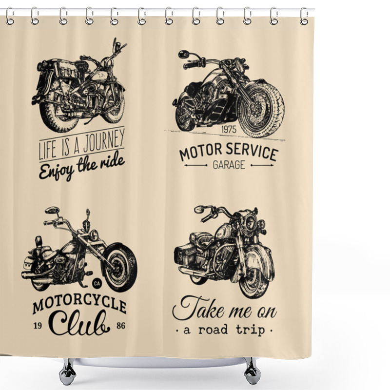 Personality  Chopper Motorcycle Logos Shower Curtains