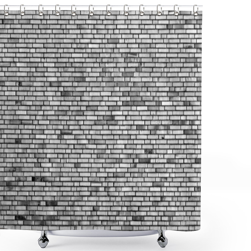 Personality  Black And White Brick Wall Shower Curtains