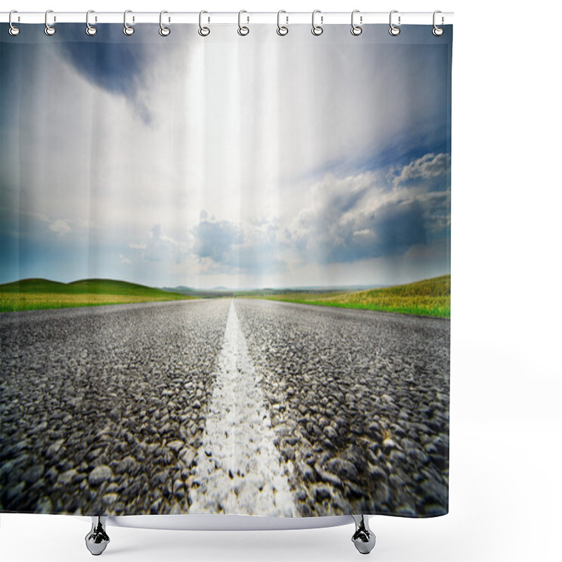 Personality  Speed Road Shower Curtains