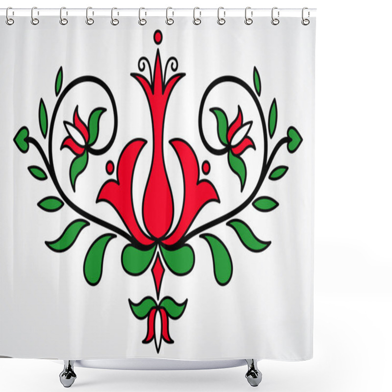 Personality  Traditional Hungarian Floral Motif Shower Curtains