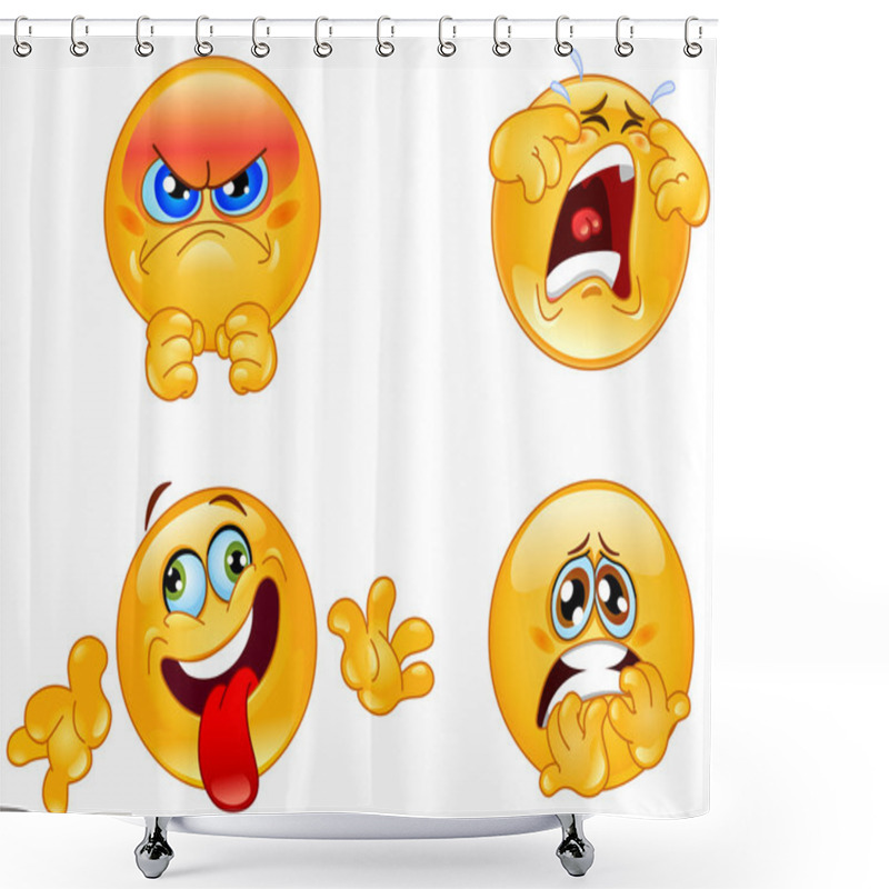 Personality  Emotions Emoticons Shower Curtains