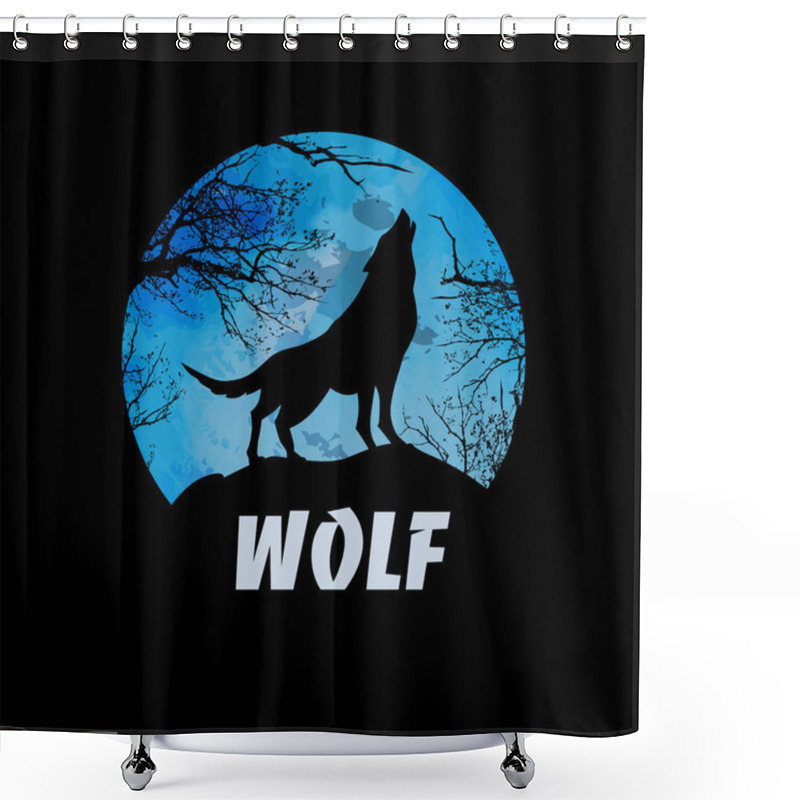 Personality  Halloween Night Wolf At Moon Shower Curtains