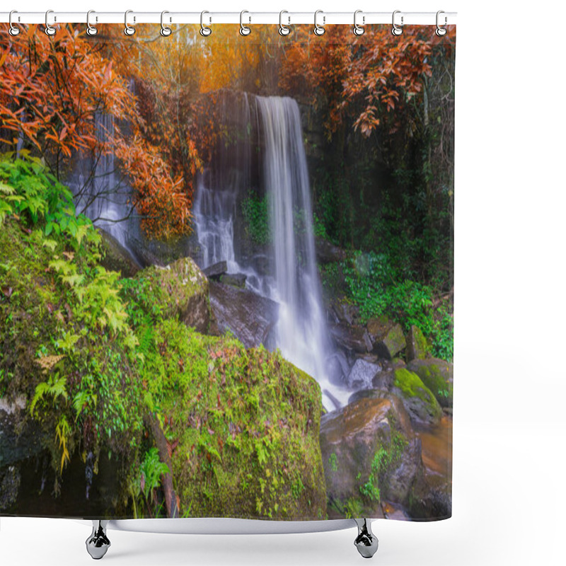 Personality  Waterfall Scene At Rom Klao Pharadon Waterfalls In Rainforest  Thailand Shower Curtains