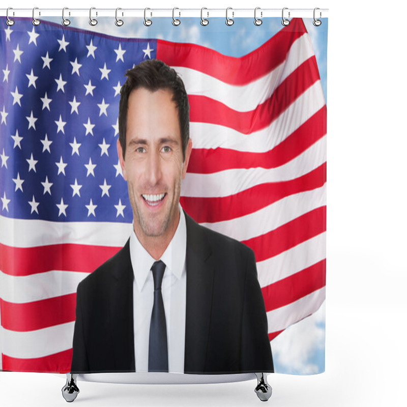 Personality  Happy American Businessman Shower Curtains