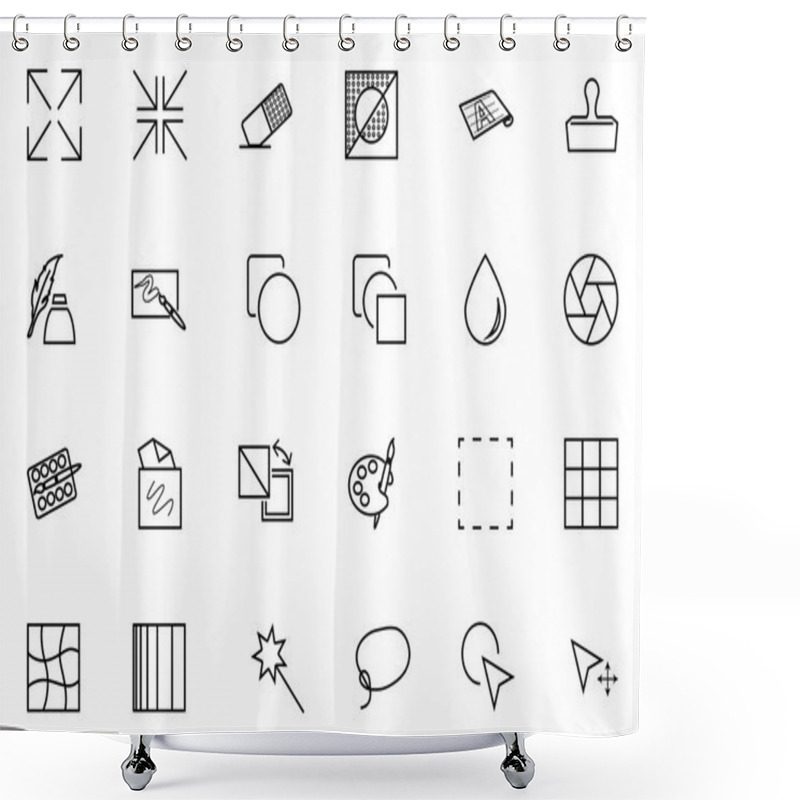 Personality  Art Design And Development Vector Icons 2 Shower Curtains