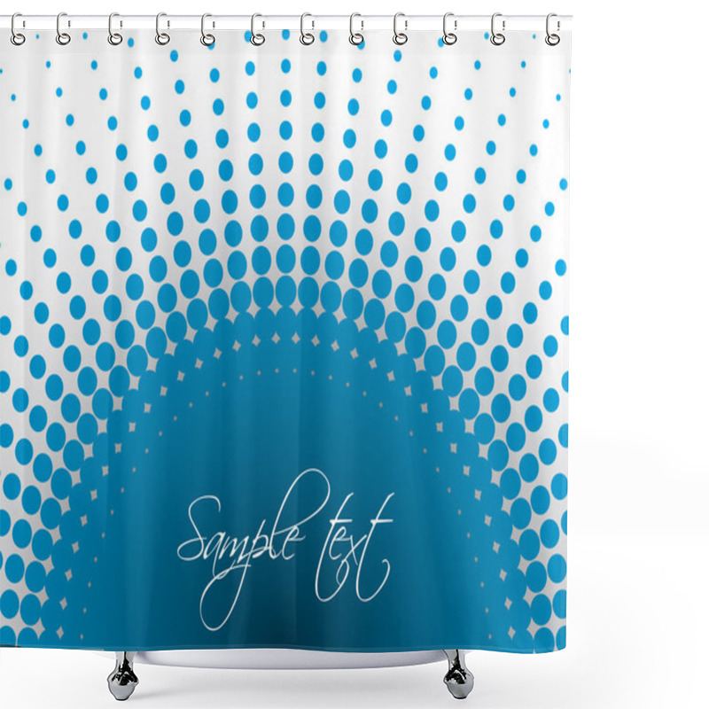 Personality  Halftone Blue Background Shower Curtains