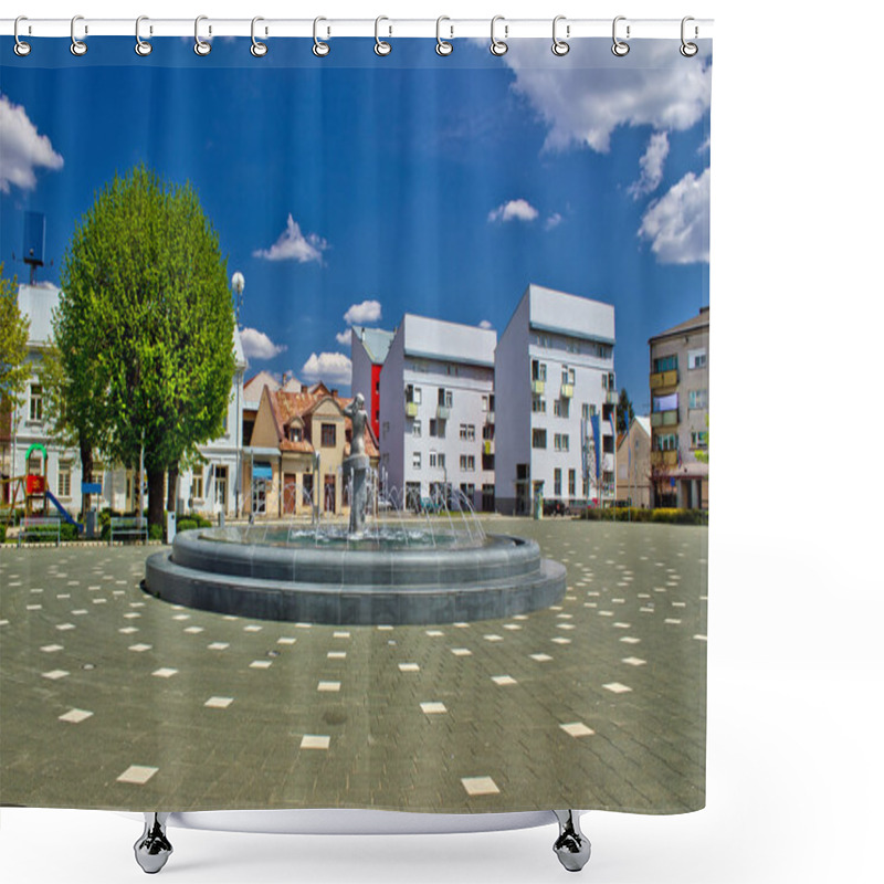 Personality  Town Of Gospic Square Fountain Shower Curtains