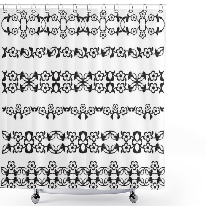 Personality  Ottoman Motifs Black Design Series Of Fifty Seven Shower Curtains