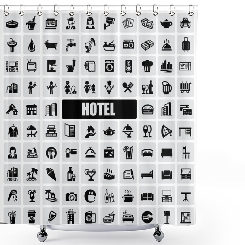 Personality  Hotel Icons Shower Curtains