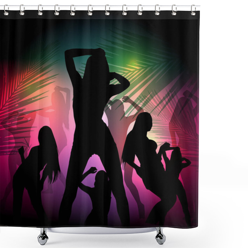 Personality  Party Silhouette Girl Shower Curtains