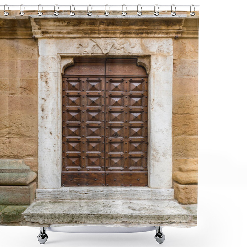 Personality  Massive Wooden Doors Typical Of Southern Italy Shower Curtains