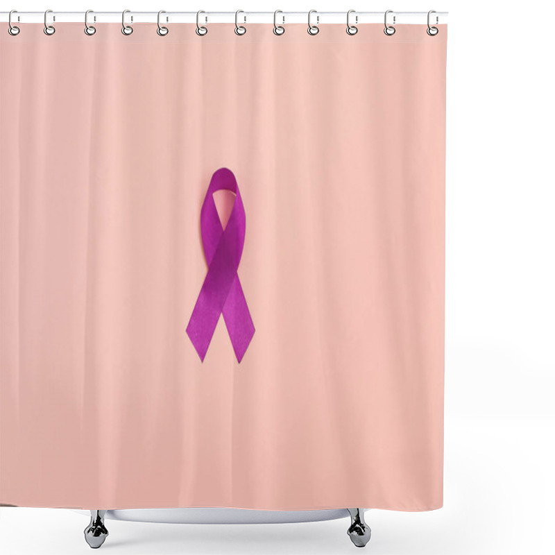 Personality  Purple Ribbons Toning Copy Space Background, Alzheimer's Disease, Pancreatic Cancer, Epilepsy Awareness, Hodgkin's Shower Curtains