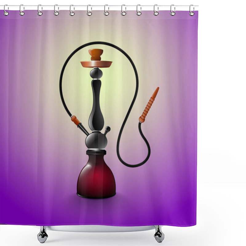 Personality  Hookah Isolated On White Background. Vector Illustration Shower Curtains